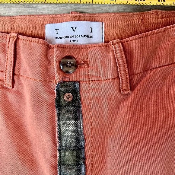 TVI Handmade In Los Angeles Women's Pink‎ Pocket Detail  Patched Pants - Picture 4 of 8